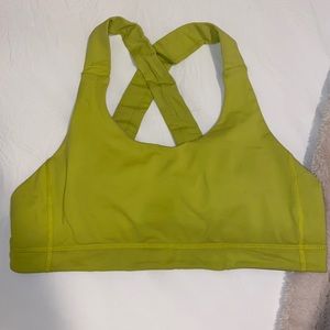 Lululemon neon yellow sports bra
